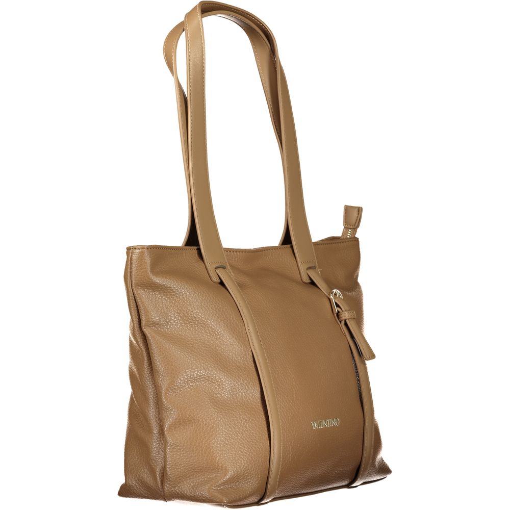 Mario Valentino Marrone Leather-Finish Shoulder Bag with Iconic Detailing