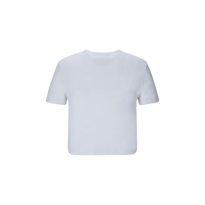 Fendi White Cotton T-Shirt with Monogram