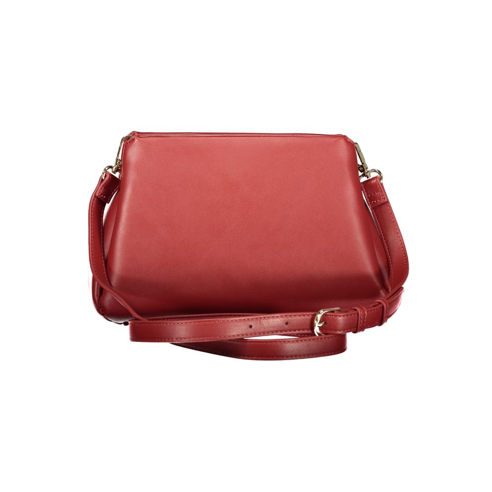 Mario Valentino Red Leather Handbag with Iconic Logo