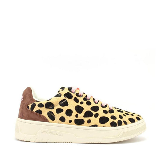 Scotch & Soda Leopard Pony Multicolor Leather Low Top Sneakers