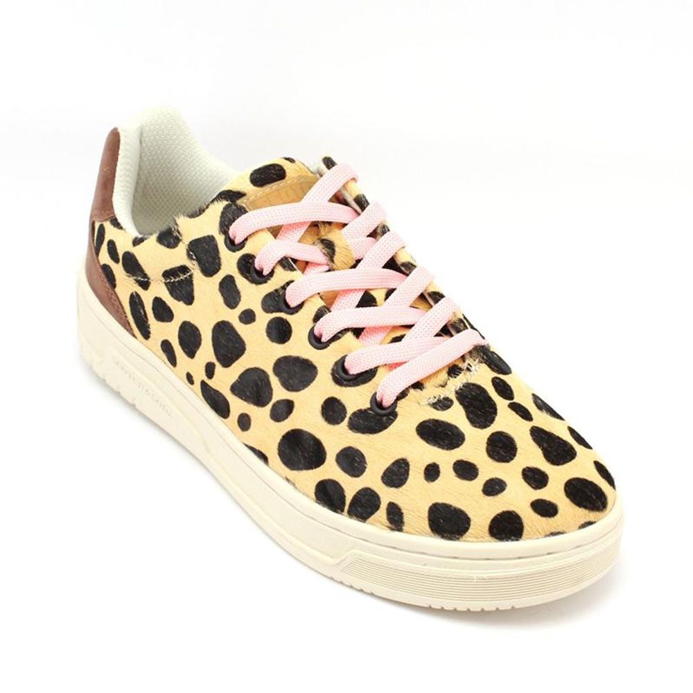 Scotch & Soda Leopard Pony Multicolor Leather Low Top Sneakers