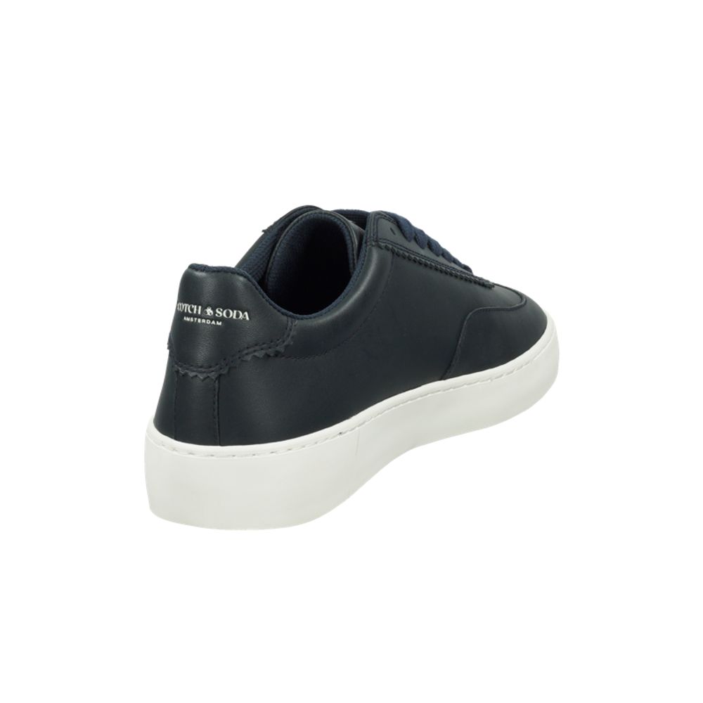 Scotch & Soda Blue Cowhide Low Top Sneakers