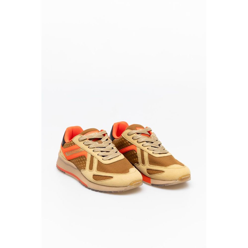 Scotch & Soda Beige Leather Athletic Sneakers