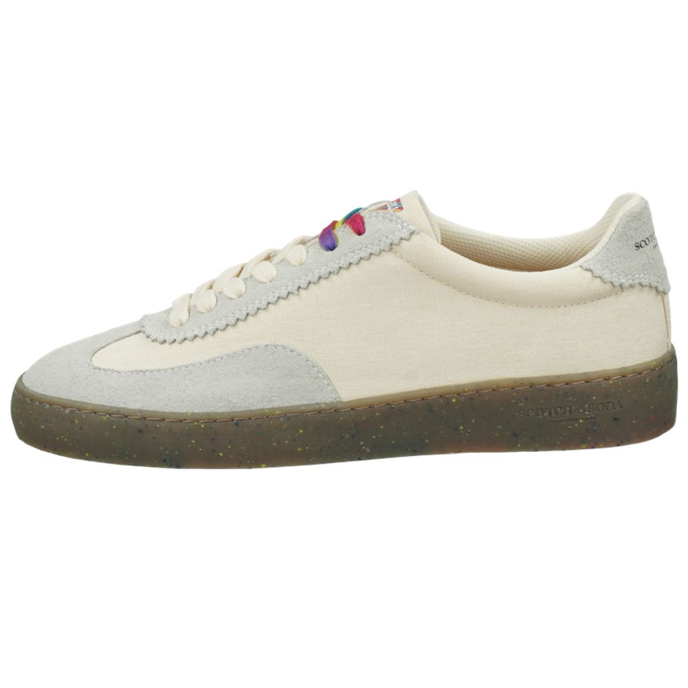 Scotch & Soda White Linen Low Top Sneakers