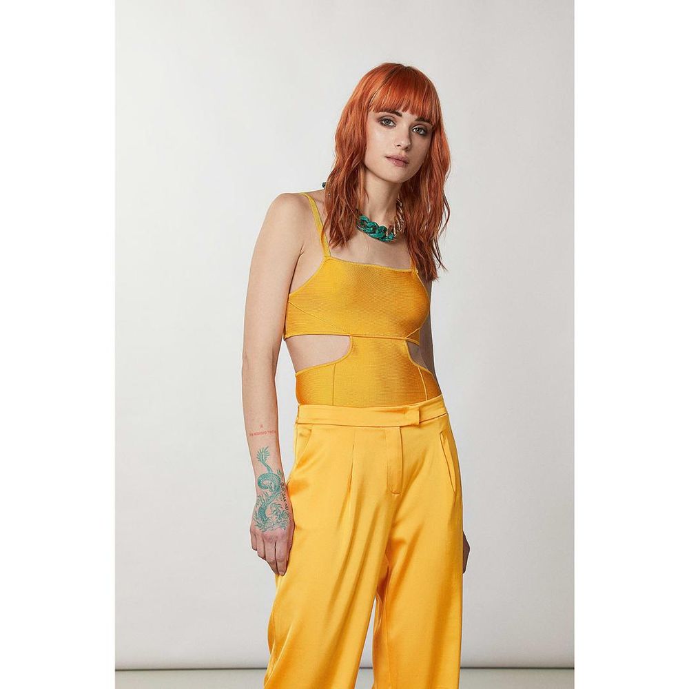 Patrizia Pepe Orange Viscose Tank Top - Juicy Orange, Women’s XS