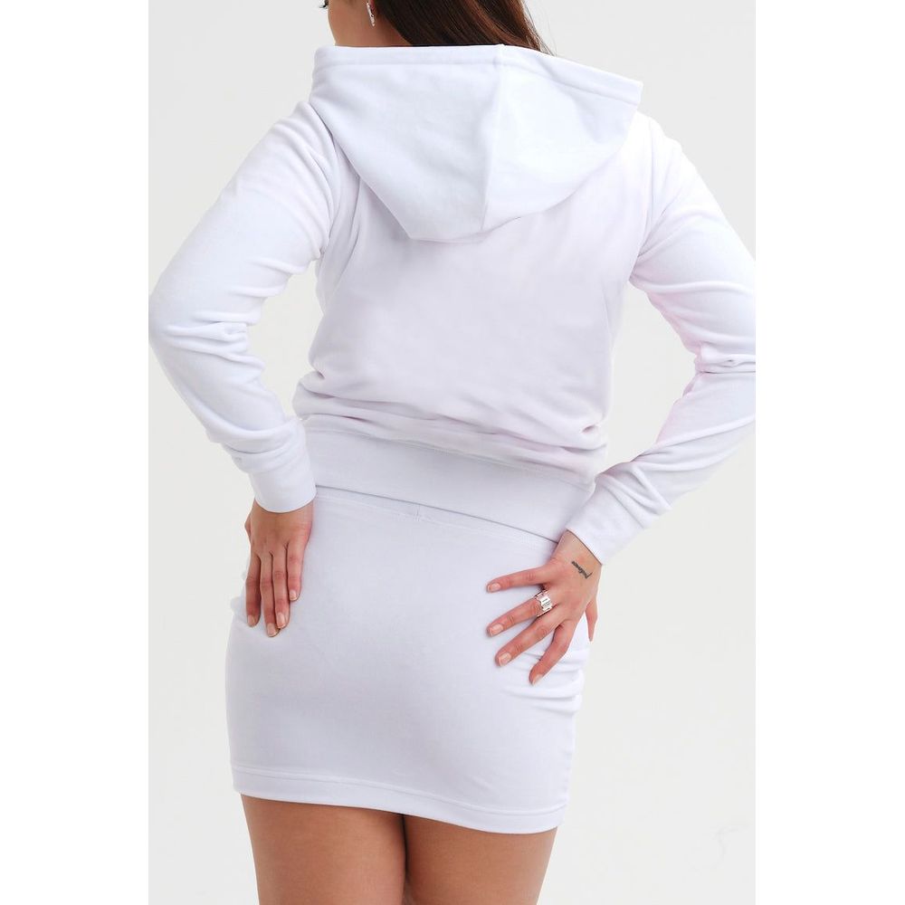 Juicy Couture Women's Plush Velour Sweatshirt in Crisp White