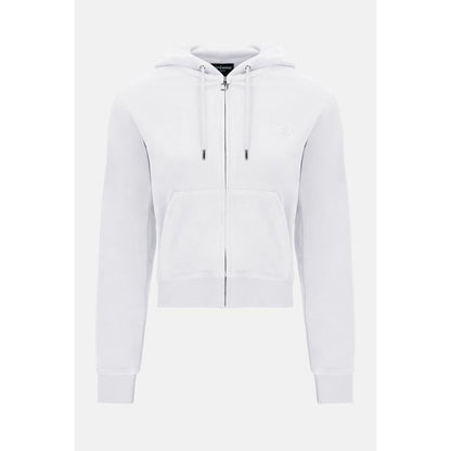 Juicy Couture Women's Plush Velour Sweatshirt in Crisp White