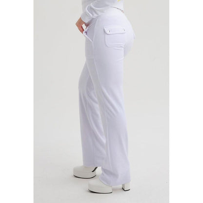 Juicy Couture Women's Plush Velour Casual Pants - White