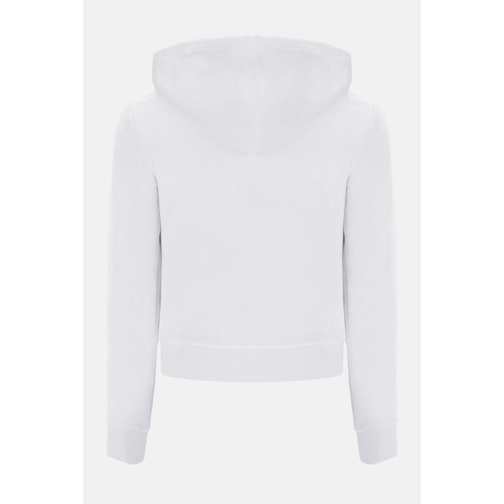 Juicy Couture Women's Plush Velour Sweatshirt in Crisp White