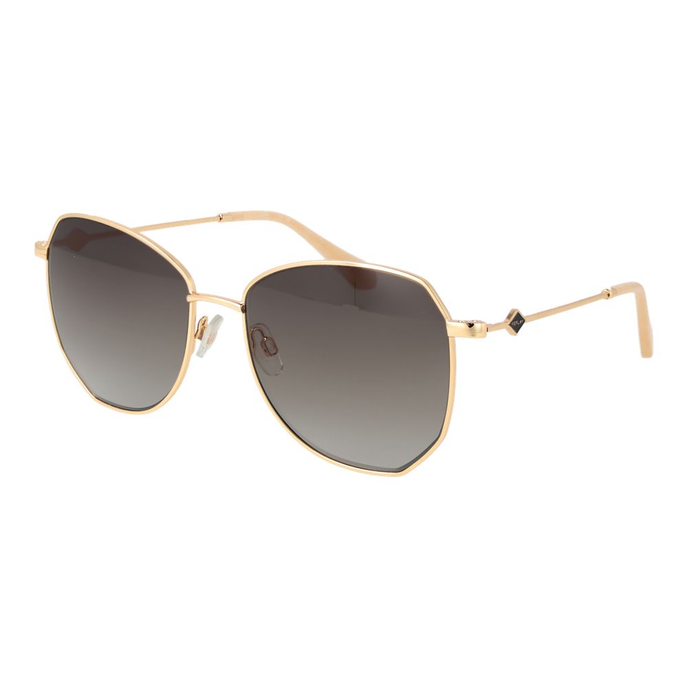 Replay Women's Gold Metal Sunglasses – Full-Rim Style with Grey Gradient Lenses