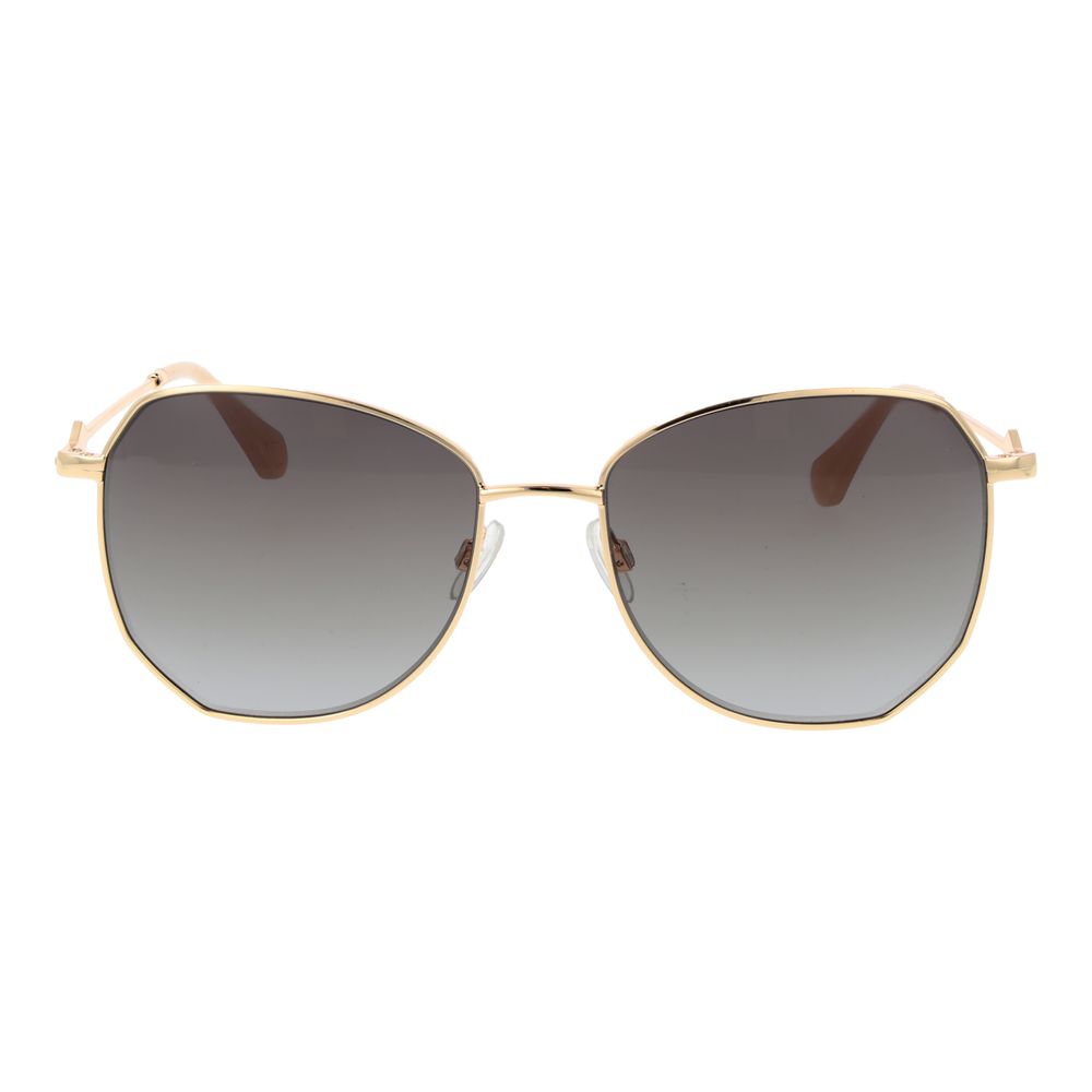 Replay Women's Gold Metal Sunglasses – Full-Rim Style with Grey Gradient Lenses