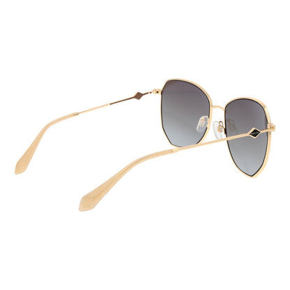 Replay Women's Gold Metal Sunglasses – Full-Rim Style with Grey Gradient Lenses