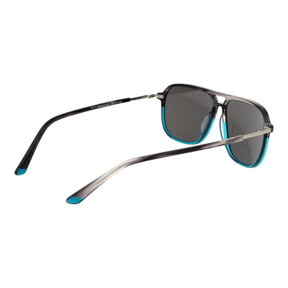 Replay Turquoise Men’s Sunglasses – Aviator Full-Rim with Grey Lenses