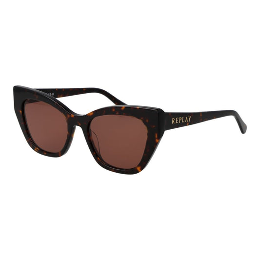 Replay Women’s Sunglasses – Brown Cat Eye Frame, Brown Lenses