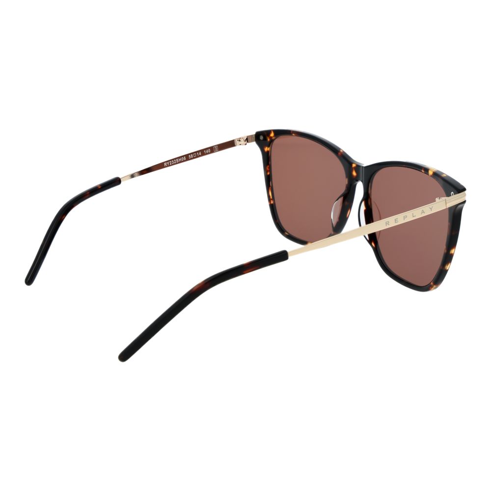 Replay Women’s Sunglasses – Green Full-Rim Frame, Brown Lenses