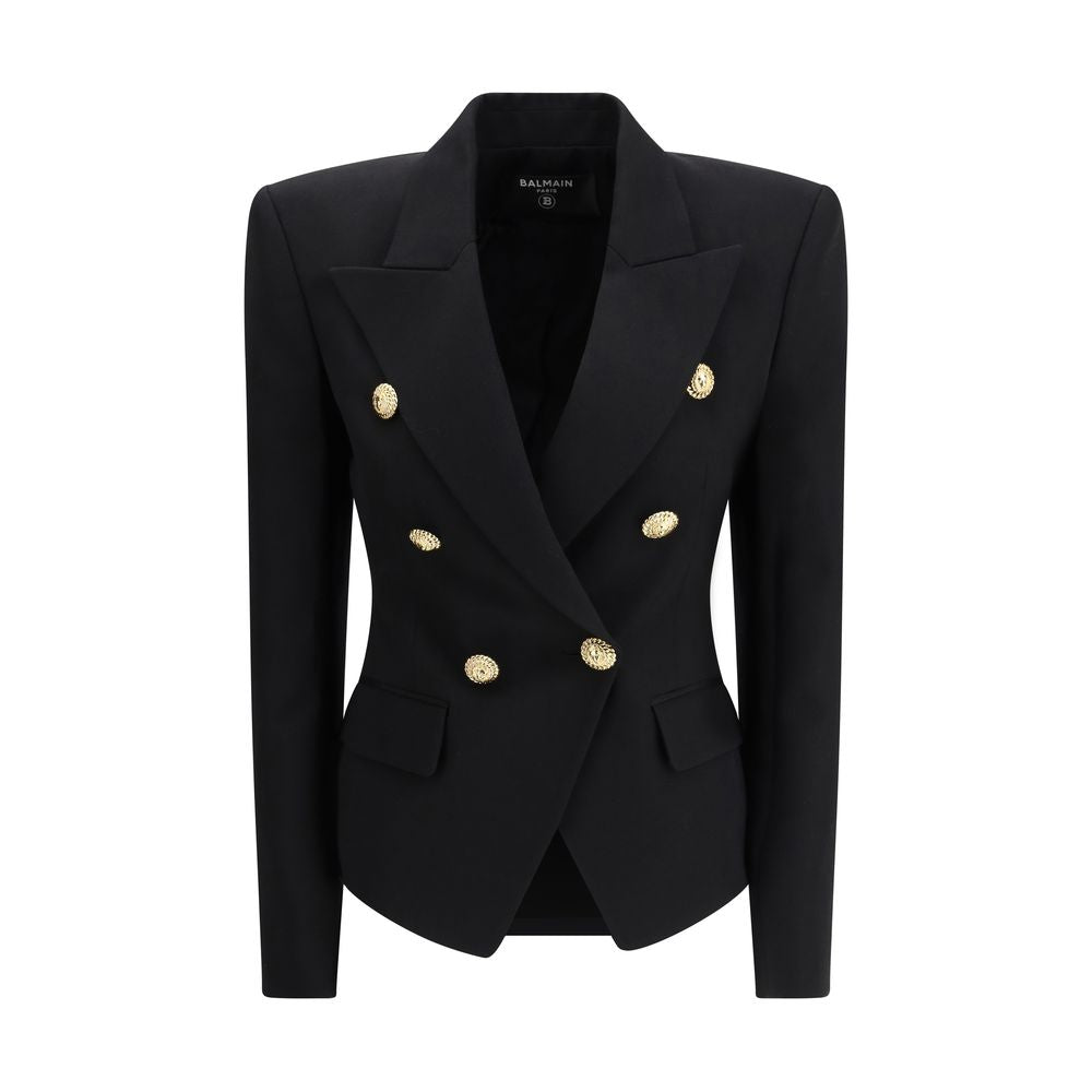 Balmain Black Wool Jacket - A Sculpted Statement of Elegance