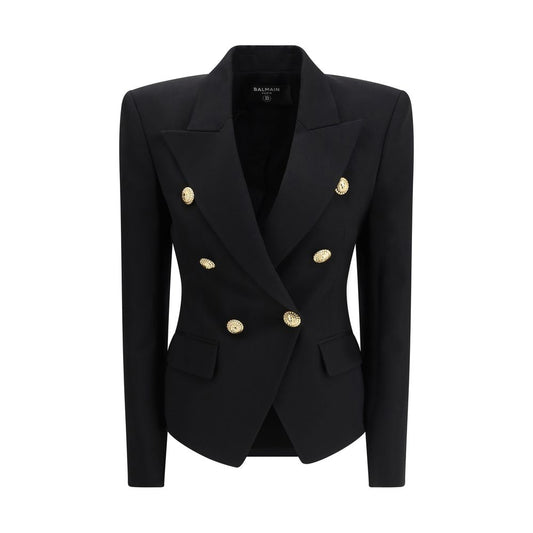 Balmain Black Wool Jacket - A Sculpted Statement of Elegance