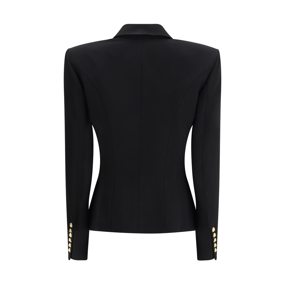 Balmain Black Wool Jacket - A Sculpted Statement of Elegance