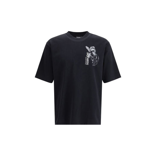 Dsquared² Monkey Business Black Cotton T-Shirt