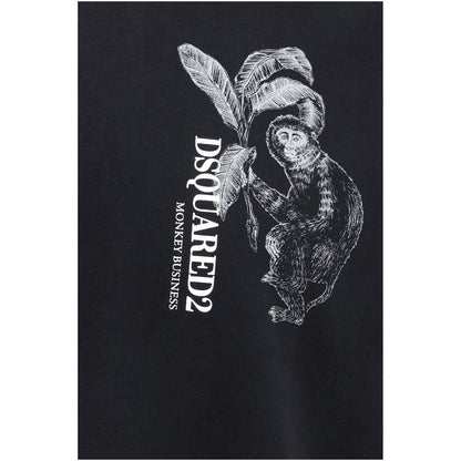 Dsquared² Monkey Business Black Cotton T-Shirt