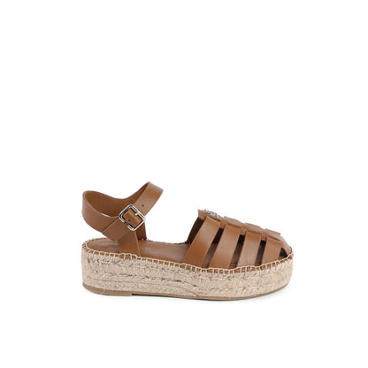 Tommy Hilfiger Brown Leather Platform Sandals for Women