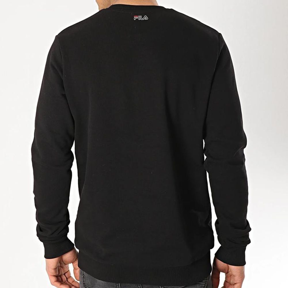 Fila Black Cotton Logo Crewneck Sweatshirt