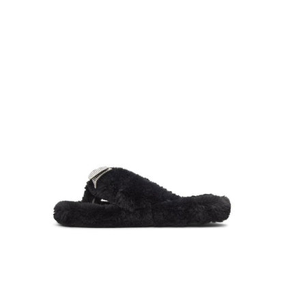 ALDO Black Polyester Slippers - Chic Comfort for Every Occasion