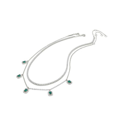 ALDO Dark Green Cubic Zirconia Necklace