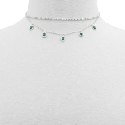 ALDO Dark Green Cubic Zirconia Necklace