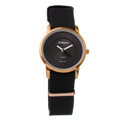 ARABIANS Black Textile Dress Watch - Elevate Your Style
