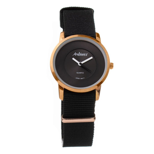 ARABIANS Black Textile Dress Watch - Elevate Your Style
