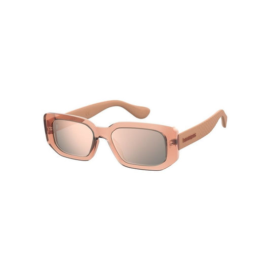 HAVAIANAS Multicolor Rubber Sunglasses – Pink Frame, Mirrored Lenses