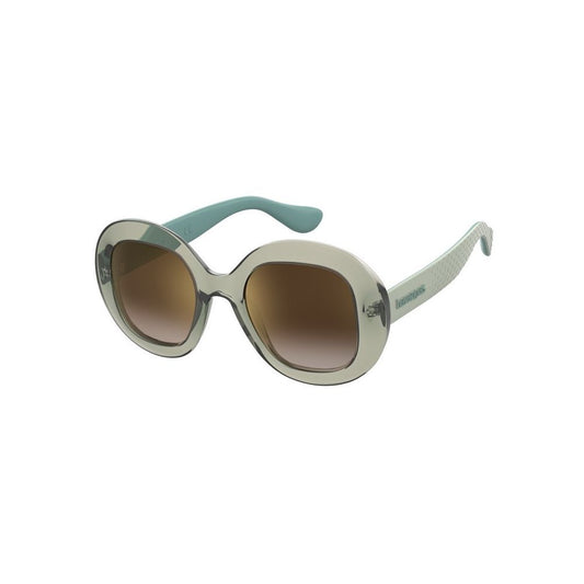 HAVAIANAS Green Sunglasses – Women’s Rubber Frame, Brown Gradient Lenses