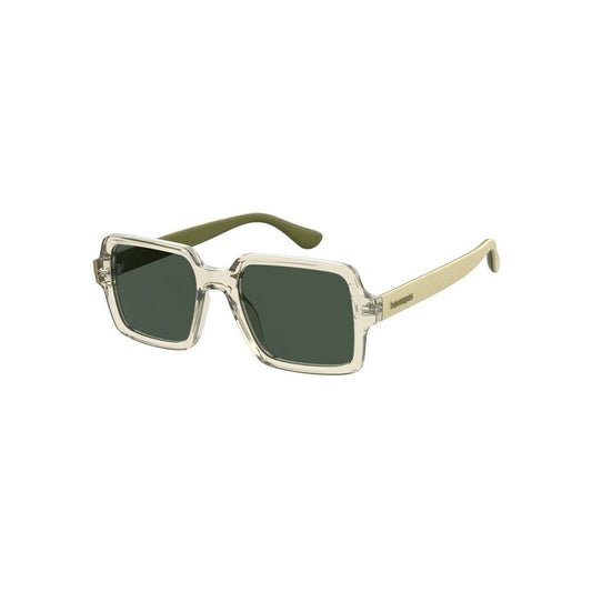 HAVAIANAS Yellow Rubber Sunglasses – Unisex Style, Green Lenses