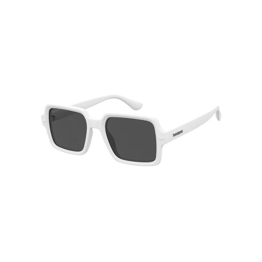 HAVAIANAS White Rubber Sunglasses – Unisex, Grey Solid Dye Lenses