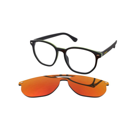 HAVAIANAS Black Acetate Glasses with Clip-on Lens