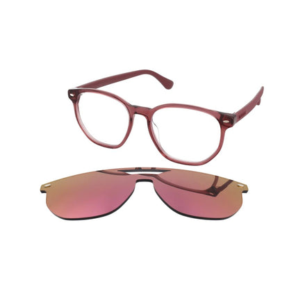 HAVAIANAS Pink Acetate Glasses with Clip-On Lenses