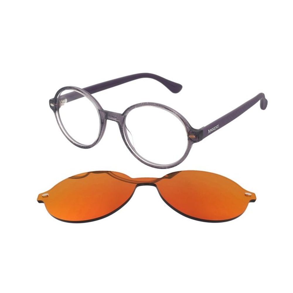 HAVAIANAS Purple Acetate Glasses with Clip-On