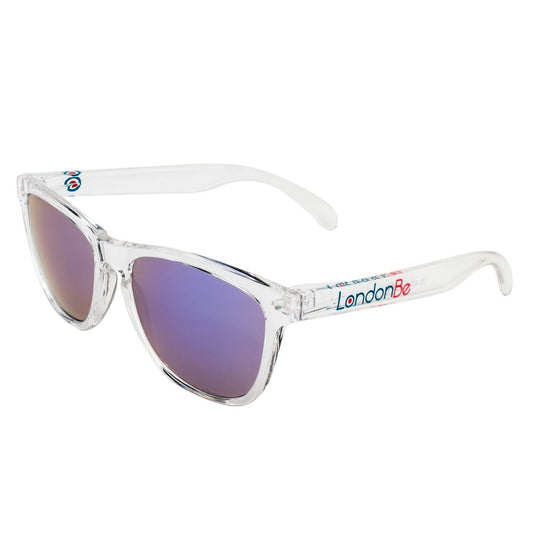 LONDONBE Unisex Sunglasses – Colourless Injected Frame, Grey Lenses