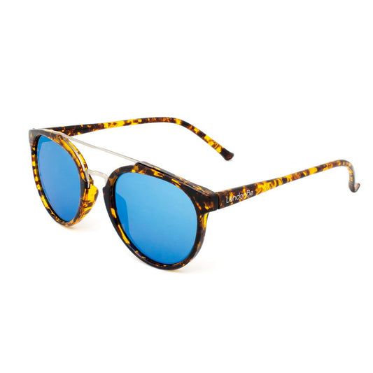LONDONBE Unisex Brown Injected Sunglasses with Mirror Lenses