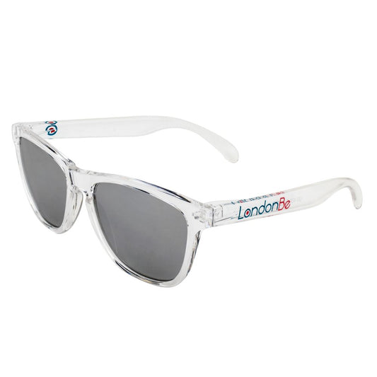 LONDONBE Unisex Sunglasses – Colourless Injected Frame, Grey Mirrored Lenses