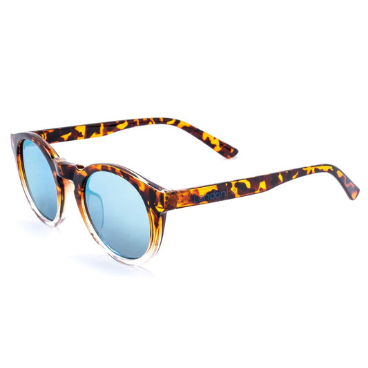 LONDONBE Unisex Sunglasses – Brown Injected Frame, Mirror Yellow Lenses