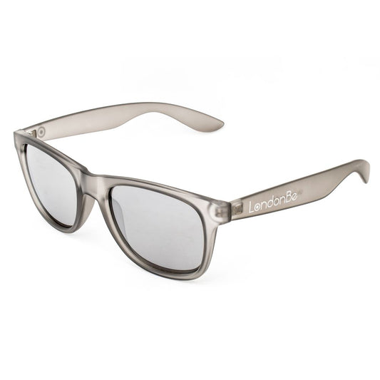 LONDONBE Unisex Gray Injected Sunglasses – Grey Mirror Lenses