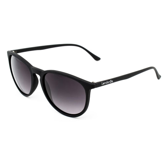 LONDONBE Unisex Sunglasses – Black Injected Frame, Grey Gradient Lenses