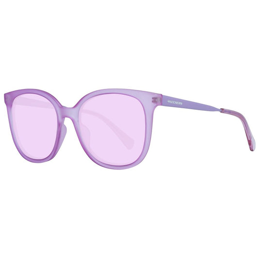 SKECHERS Women’s Sunglasses – Purple Plastic Frame, Brown Lenses