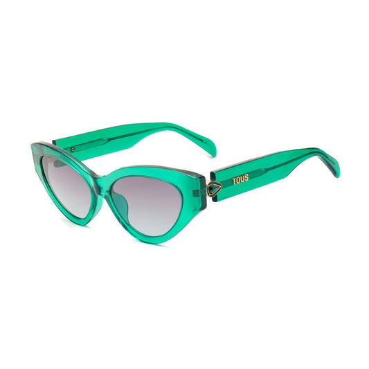 TOUS Women’s Sunglasses – Green Acetate Frame, Multicoloured Gradient Lenses