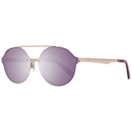 WEB EYEWEAR Gold Metal Sunglasses – Unisex Purple Lenses
