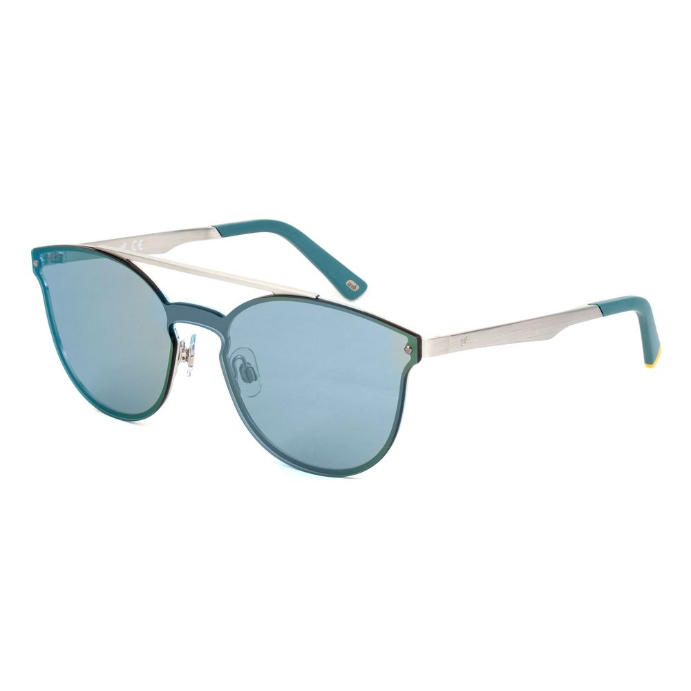 WEB EYEWEAR Unisex Silver Metal Sunglasses – Green Lenses