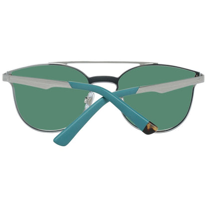 WEB EYEWEAR Unisex Silver Metal Sunglasses – Green Lenses