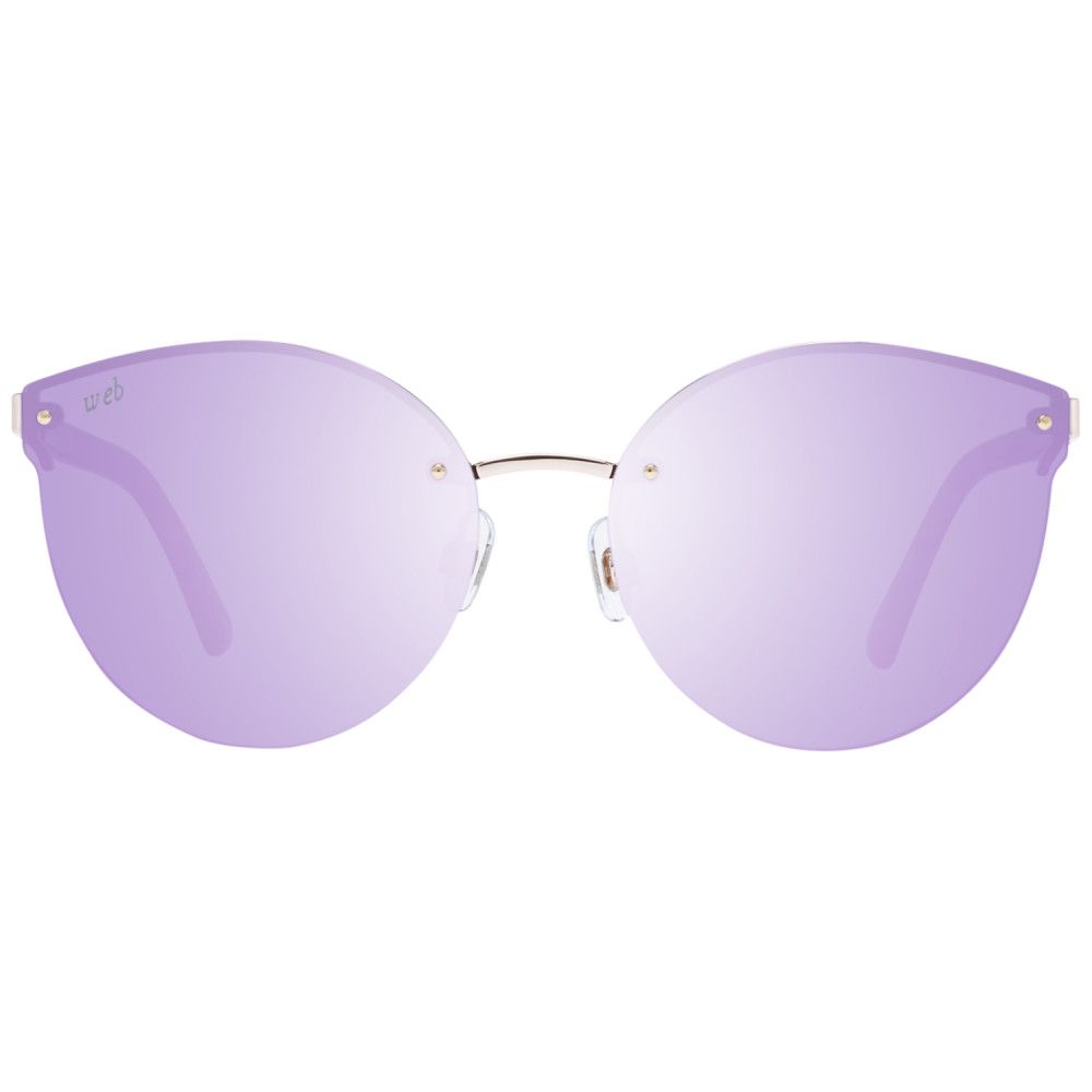WEB EYEWEAR Unisex Silver Metal Sunglasses – Stylish Lilac Lenses